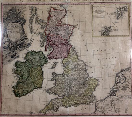 Homann, Johan Baptist. Magna Britannia Complectens Angliae Scotiae et Hyberniae Regn, 58 x 50cm